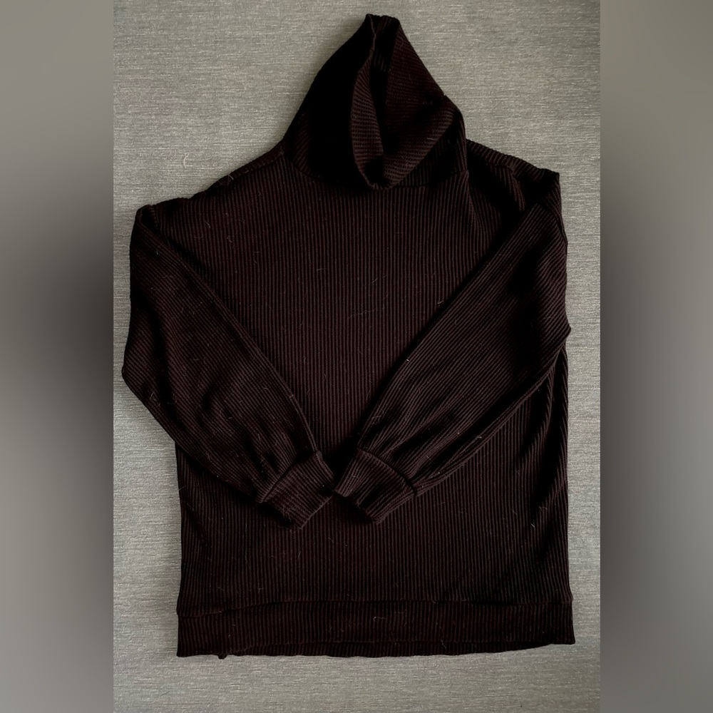 GAP Jet Black Turtleneck Thermal Relaxed Fit Shirt Large Tall